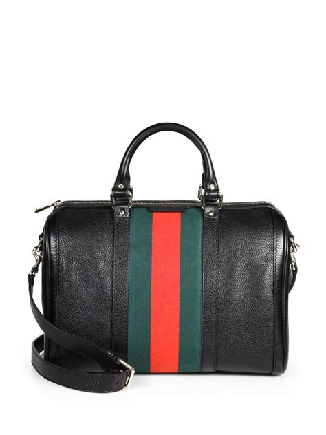 gucci vintage web medium boston bag black leather|vintage Gucci handbags from 1970s.